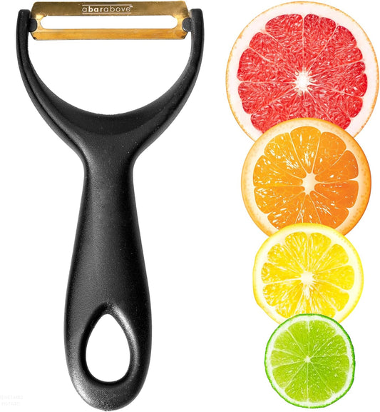 A Bar Above Gold Citrus Peeler, Premium Stainless Steel Fruit Peeler for Oranges, Lemons, and Garnishes, Ergonomic Bar Tool for Peeling Citrus, Cocktail Garnish Zester, Bartender Tool for Home and Bar