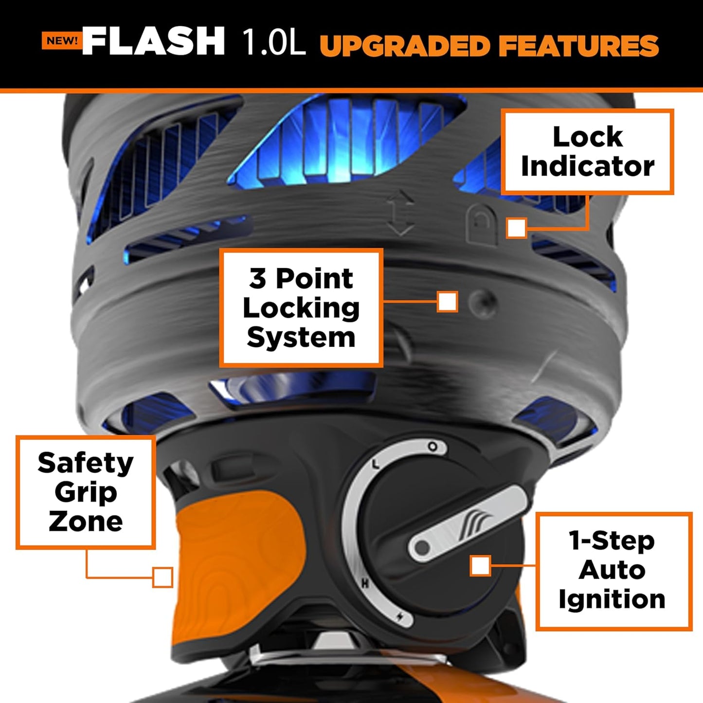 Jetboil Flash 1.0L Portable Fast Boil Stove for Camping and Backpacking with 1-Step Auto Ignition, New for 2025, Propane/Isobutane Burner with Cooking Cup