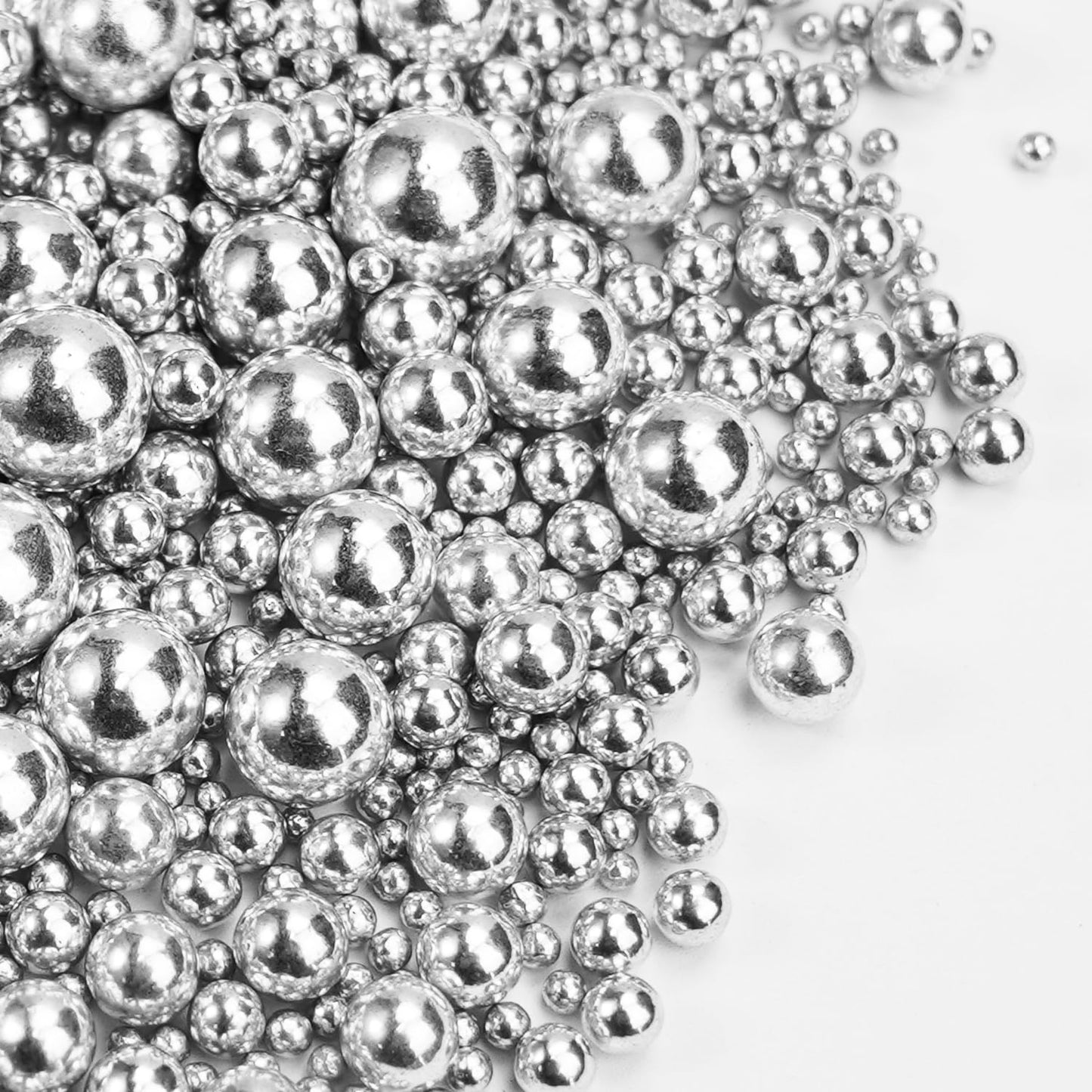 Silver Pearl Sugar Sprinkles for Cake Decorating, 150g/5.29oz Mix Size, Edible Candy Pearls, Cake Decorations, Cupcakes & Cake Toppers, Holiday, Wedding Party, Easter, Christmas Supplies