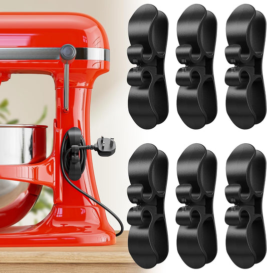 6PCS Upgraded Cord Organizer for Appliances, Kitchen Appliance Cord Organizer Stick On, Appliance Cord Wrappers, Cord Holder, Cord Winder for Air Fryer, Blender, Coffee Maker, Pressure Cooker, Toaster