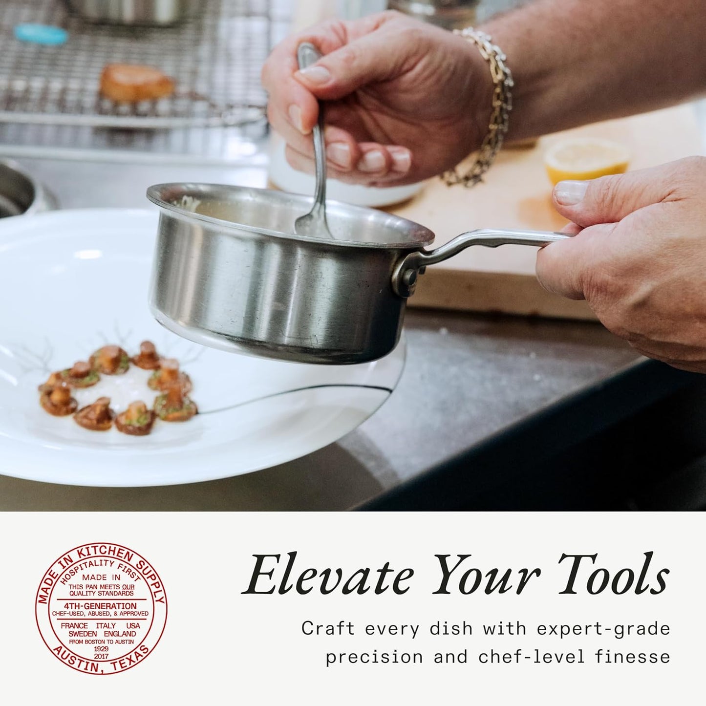 Made In Cookware - 3/4 Quart Stainless Steel Butter Warmer - 5 Ply Stainless Clad - Professional Cookware - Crafted in Italy - Induction Compatible