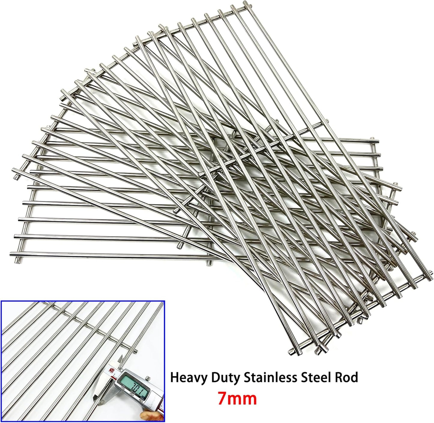 Direct Store Parts DS111 (4-Pack) Solid Rod Stainless Steel BBQ Grill Grate Replacement Parts for 16517 Bull BBQ Angus, Brahma, Lonstar Select, Outlaw Steer Premium, Lonestar Select, 19 1/4" X 7 7/8"