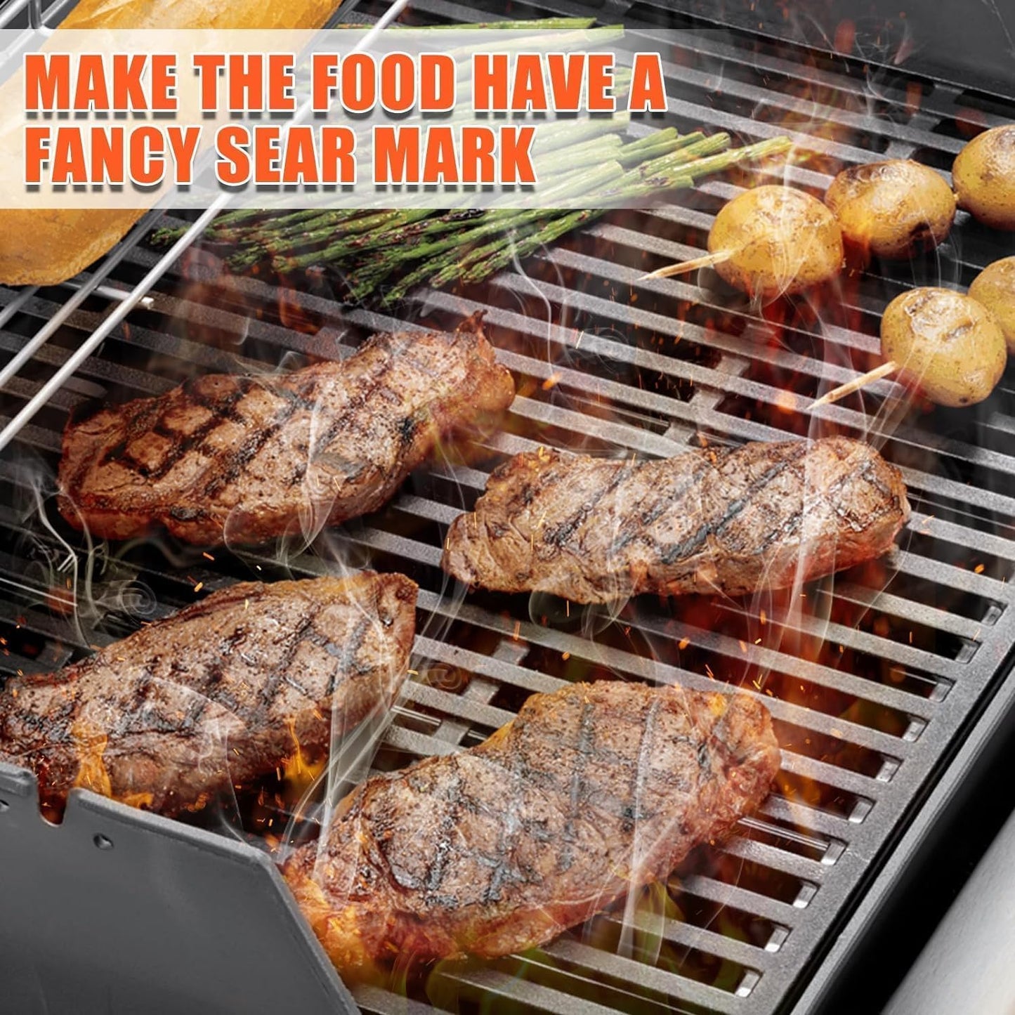 Grill Parts for Weber Spirit 300 and Spirit II 300 Series, 15.3" Flavorizer Bars & Grill Grates for Weber Spirit E-310 E-315 E-330 Series Grills with Front Control Knobs, Replace for Weber 7636 7638