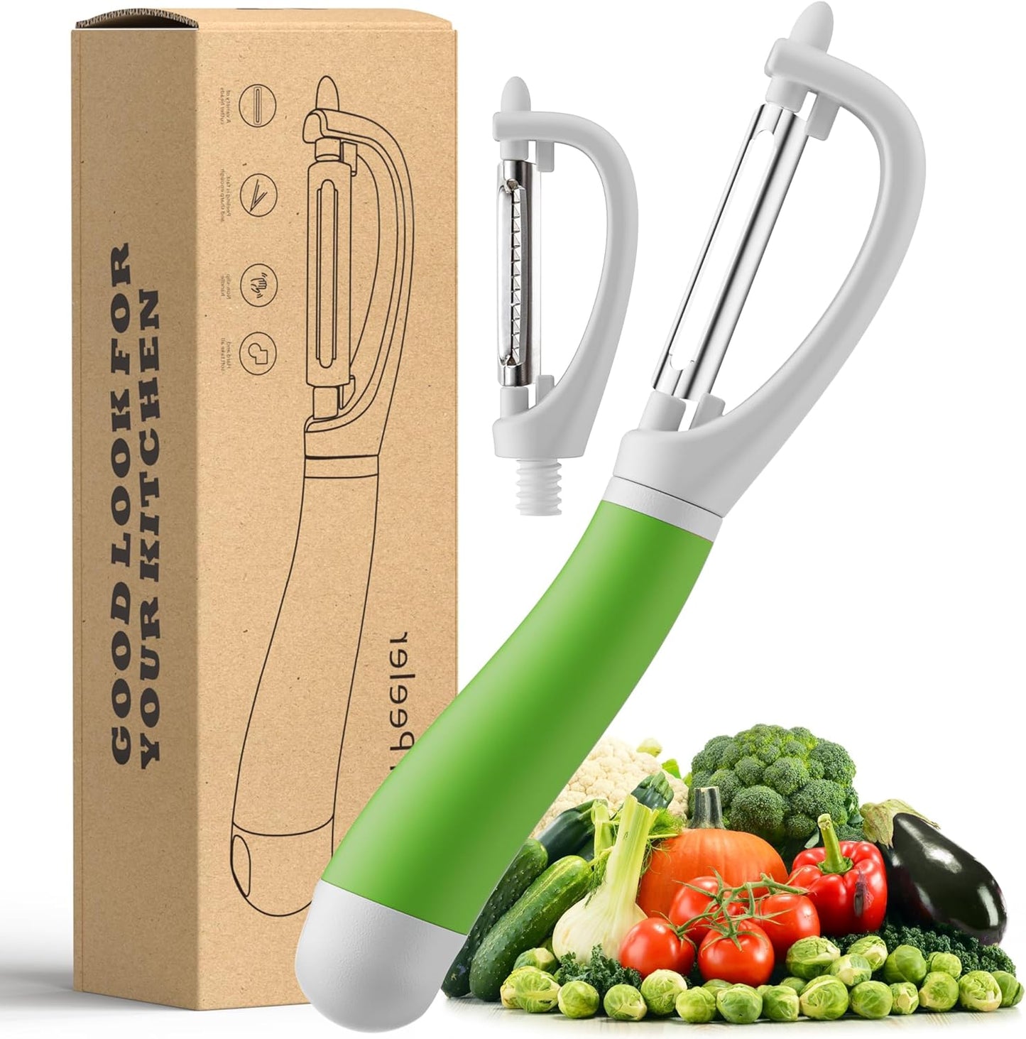 Li&Zhao Vegetable Peelers - Potato Peelers Fruit Peeler Veggie Peeler Carrot Peeler Apple Peeler Garlic Peeler kitchen tools Corn Peeler(2 Blades)