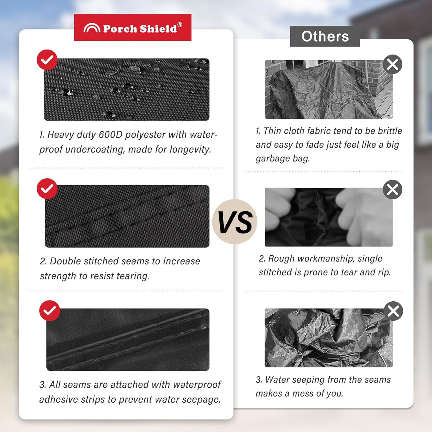 Porch Shield 40 Inch Electric Smoker Cover for Masterbuilt Smoker, Waterproof Heavy Duty Outdoor Smoker Grill Covers 26W x 23D x 43H inch, Black