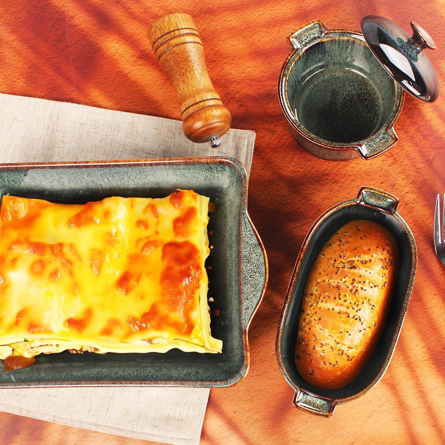 Ceramic Casserole Baking Dish, 2 Quarts Baking Dish for Oven, Lasagna Pans, Oven Safe Durable Bakeware for Kitchen Home Decor, Banquet and Dinner, Rectangular 1 PCS 10 x 8 Inch