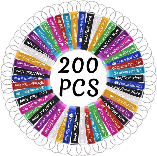 200PCS Personalized Bottle Opener Keychain Bulk Custom Beer Bottle Opener with Logo Text Engraved Wedding Bottle Opener Favors Customized Gifts for Guests Baby Shower Birthday Party-Assorted