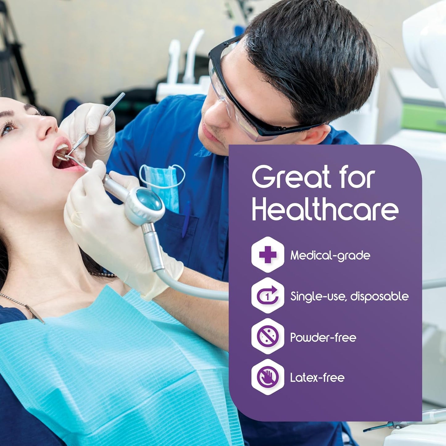 Inspire Exam Grade Powder & Latex Free Stretch Vinyl Gloves, Extra Large, 100 Count