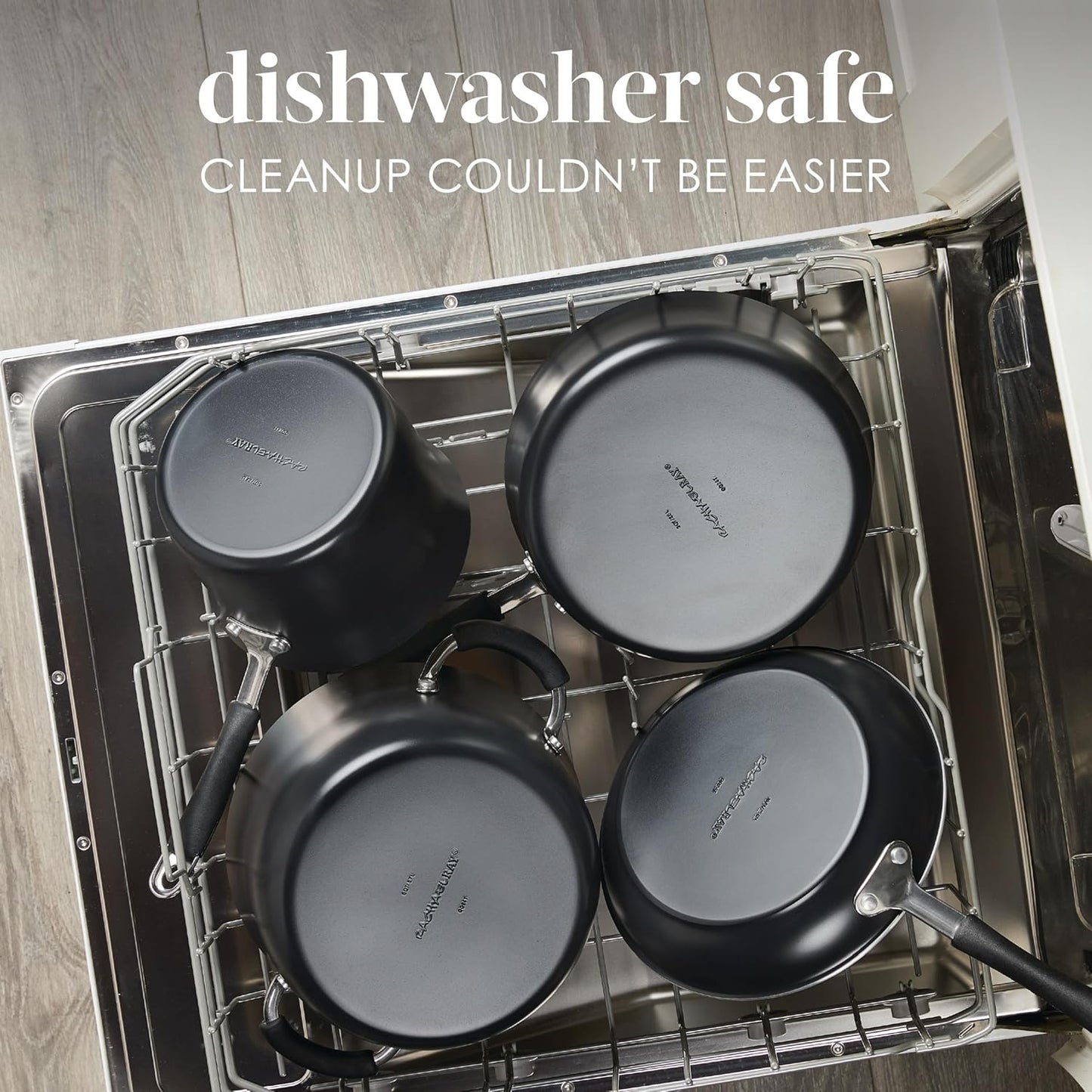 Rachael Ray Cucina Ceramic Nonstick Saute Pan with Lid, 3 Quart Non Stick Sauteuse Pan, Dishwasher Safe - Peppercorn