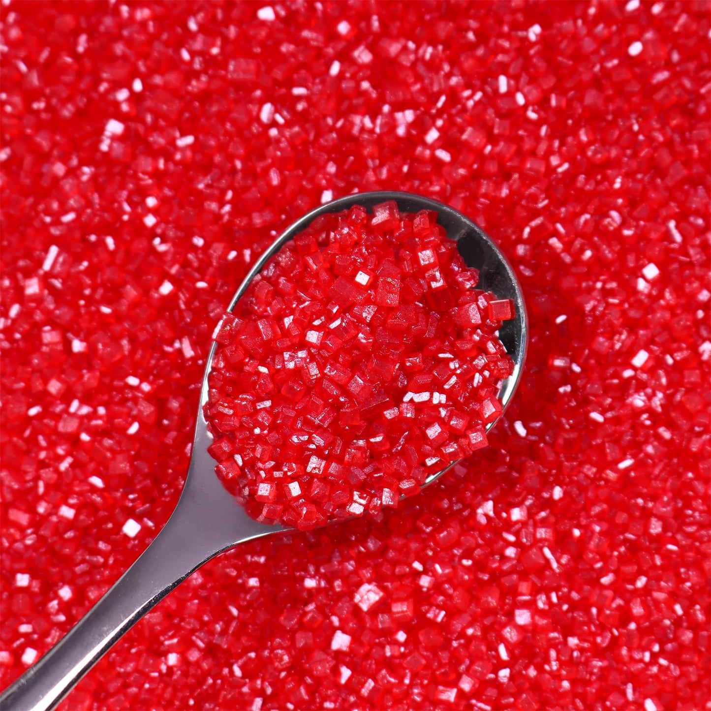 Red Sanding Sugar for Baking Edible Sparkling Sugar Sprinkles Coarse Sugar Crystals for Valentine Cake Decoration Cookie Cupcake Topper Ice Cream Topping Supplies 150g/5.3oz