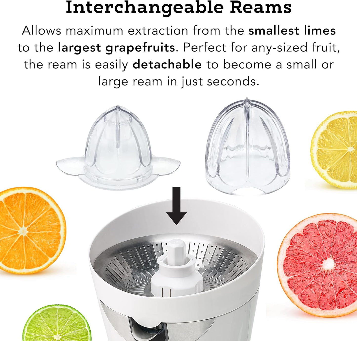 Tribest CitriStar CS-1000 Electric Citrus Juicer with Stainless Steel Strainer and Spout (White)