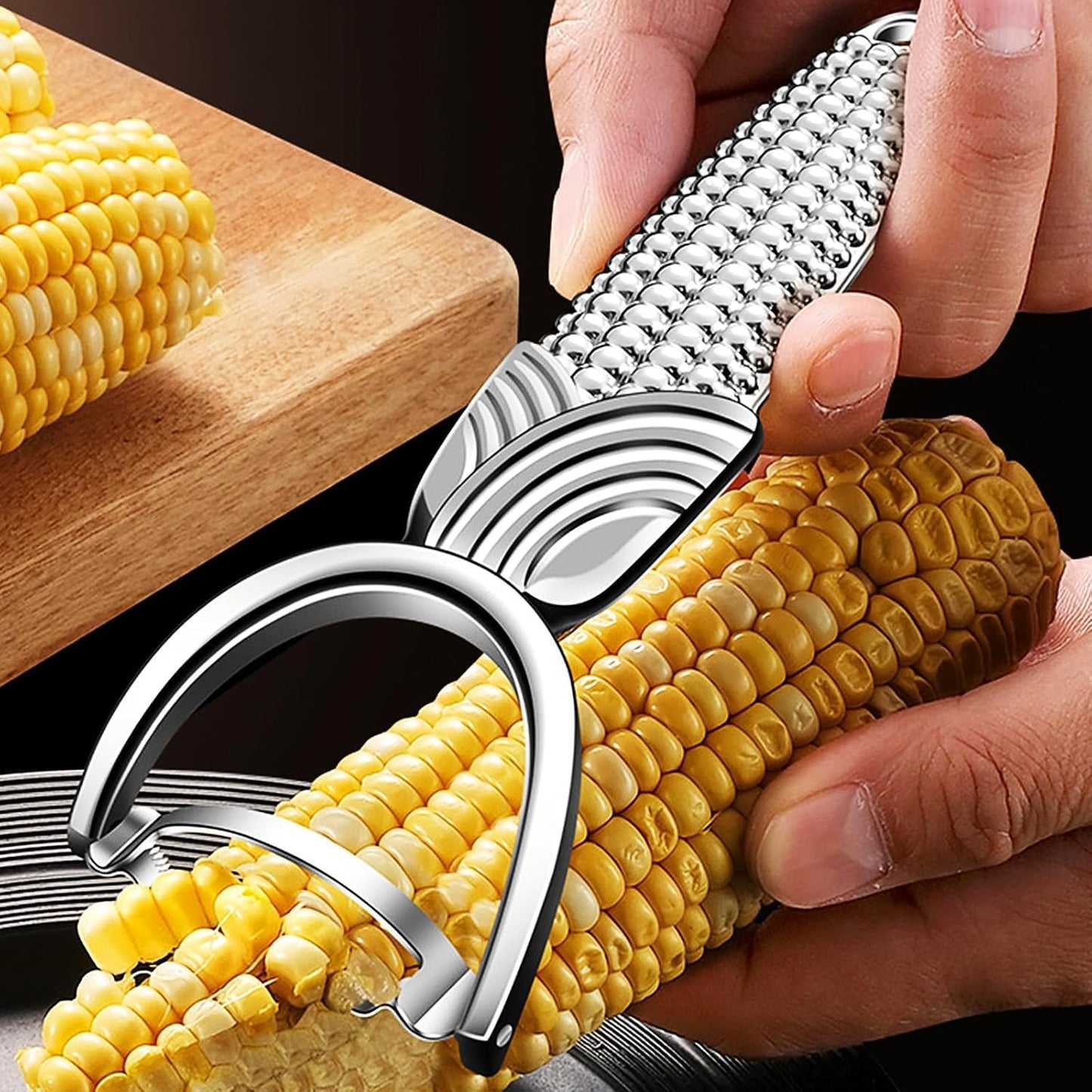 Corn Peeler Stainless Steel Maize Cob Stripper Corn Shucker Cob Cutter Kernel Remover Tool Kitchen Gadget