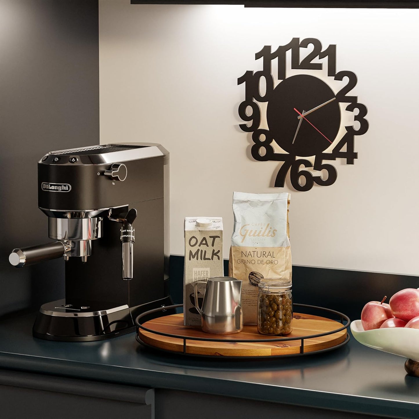 16" Acacia Wood Lazy Susan Turntable with Metal Frame - Large Lazy Susans Organizer Countertop Storage - Wooden Serving Tray for Charcuterie Cheese Board - Kitchen Counter Rotating