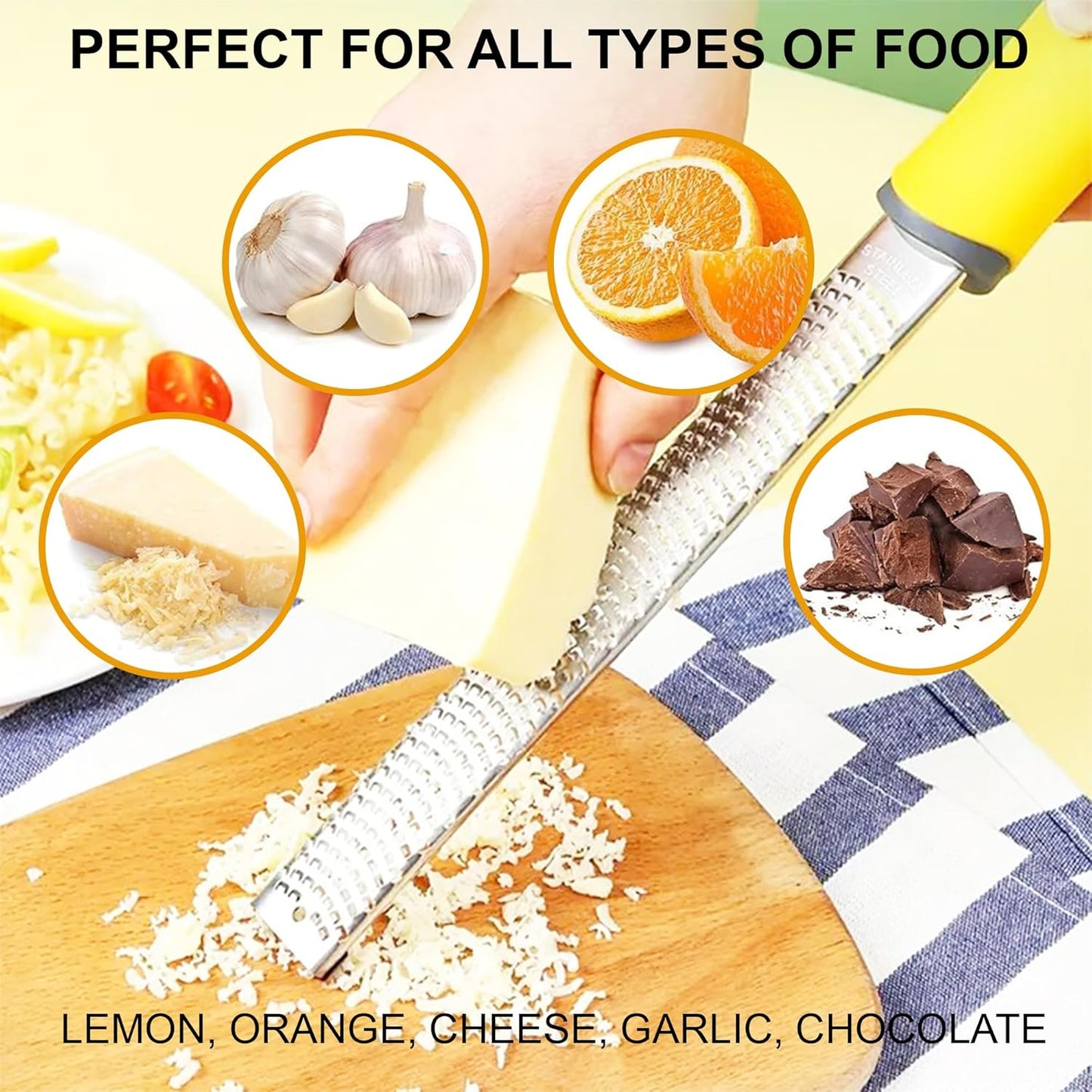 Premium Kitchen Lemon and Parmesan Cheese Zester-Versatile Spiralizer for Fruits, Vegetables, Garlic, and Citrus Finest Food Shredder and Peeler - Essential Zesting Tool for Culinary Enthusiasts