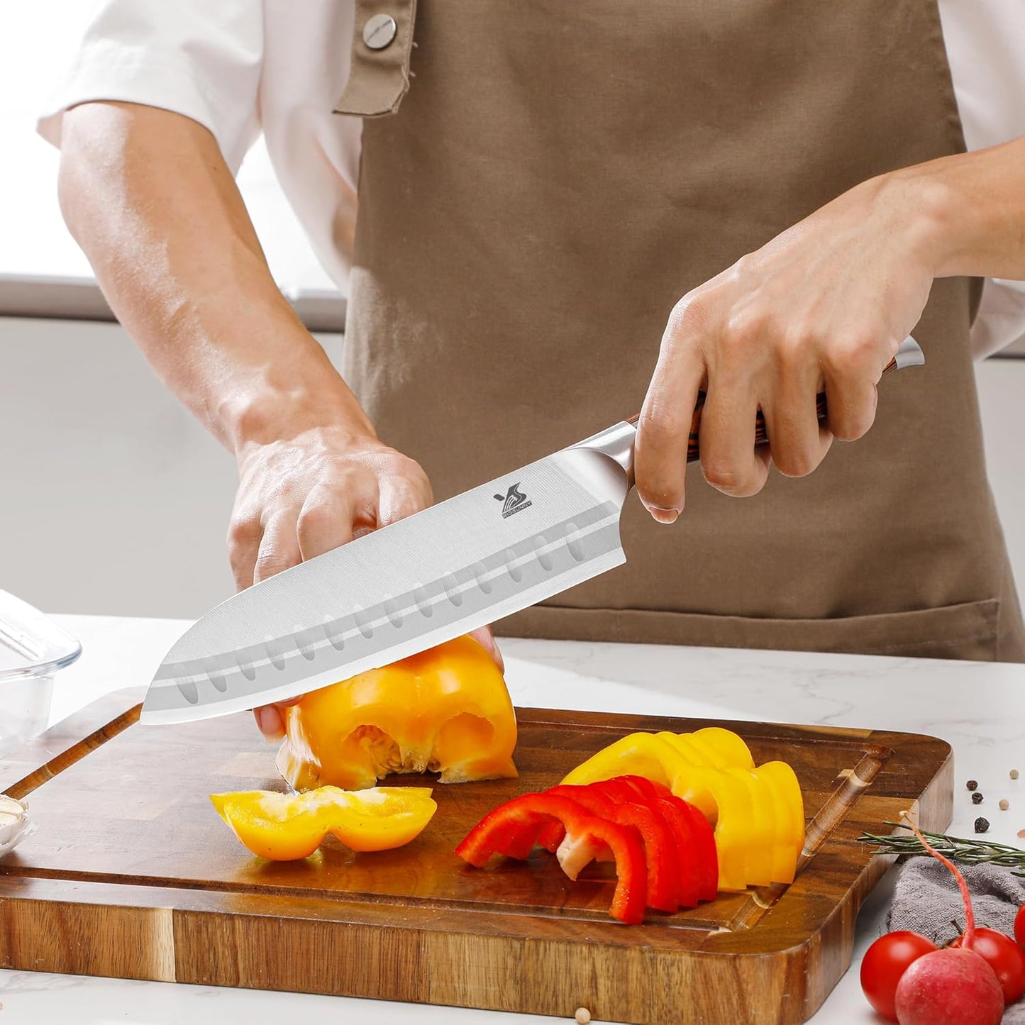 MSY BIGSUNNY 5pcs Knife Set Kitchen Utensils Knife, German Stainless Steel Professional Chef Kitchen Knife Set, Tang Series