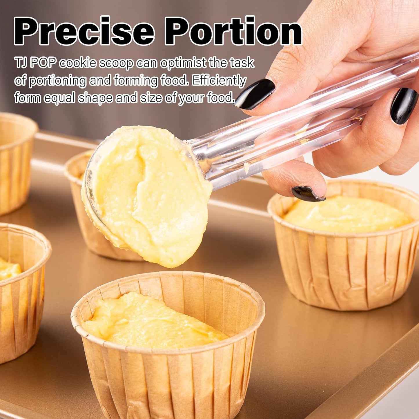 Cookie Scoop Set,1 Tablespoon Cookie Scoop for Baking, Size #60 Cookie Dough Scoop, 15 ml/ 0.5 oz Ice Cream Scoop, Acrylic Scoop, Comfortable Grip