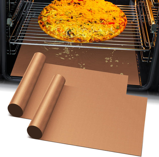 Oven Liners for Bottom of Oven -2Pack Large Heavy Duty Oven Mat, Toaster Gas Stove Oven Liner,Oven Covers for Electric Stove,Grill Mat - BPA & PFOA Free Kitchen Accessory to Keep Oven Clean