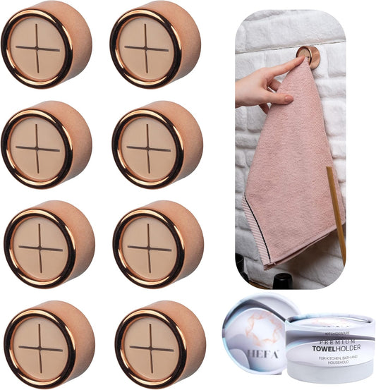 HEFA Towel Hooks, Dish & Hand Towel Holder, Kitchen Organization, 8 Pack Eco