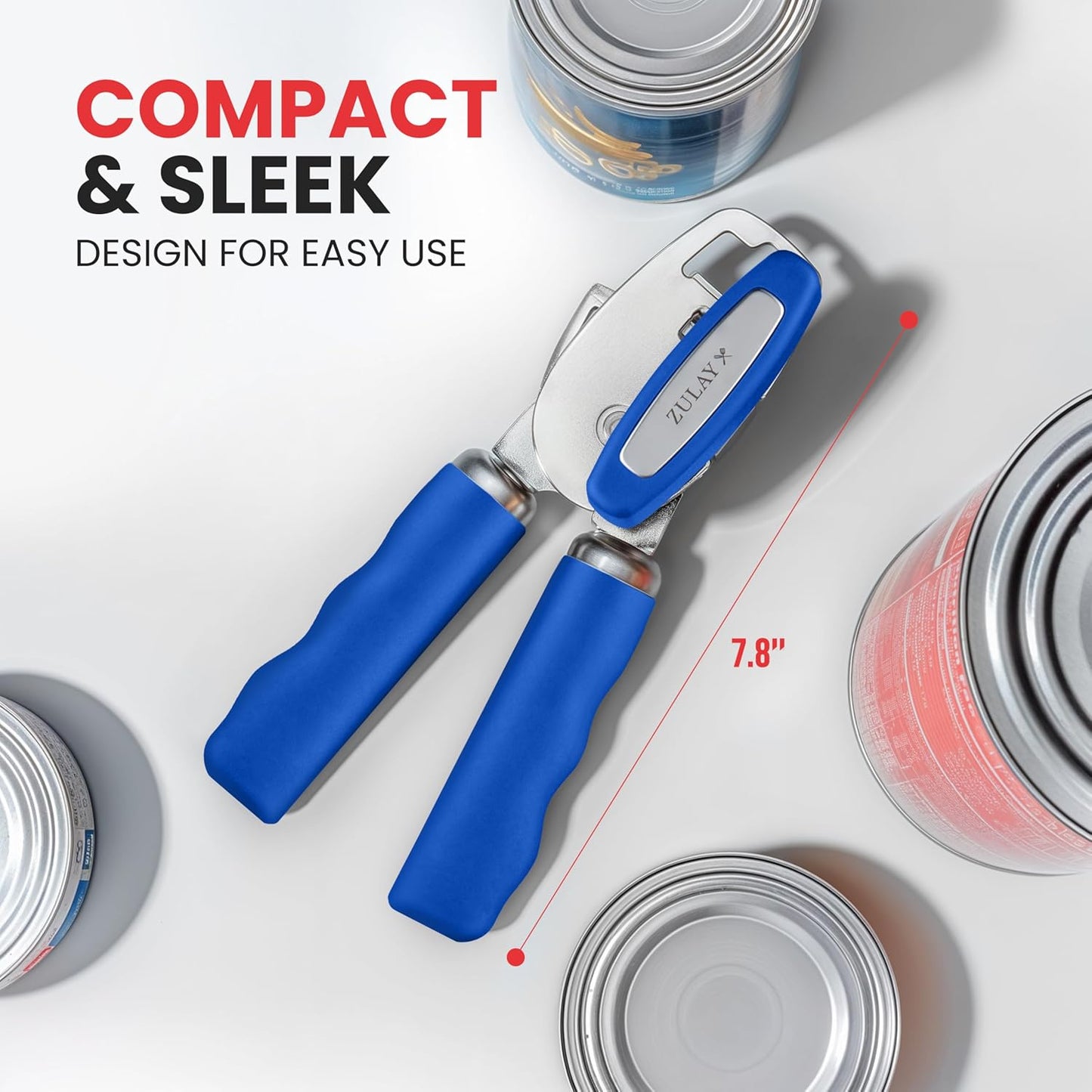 Zulay Kitchen Manual Can Opener with Bottle Opener with Turn Knob