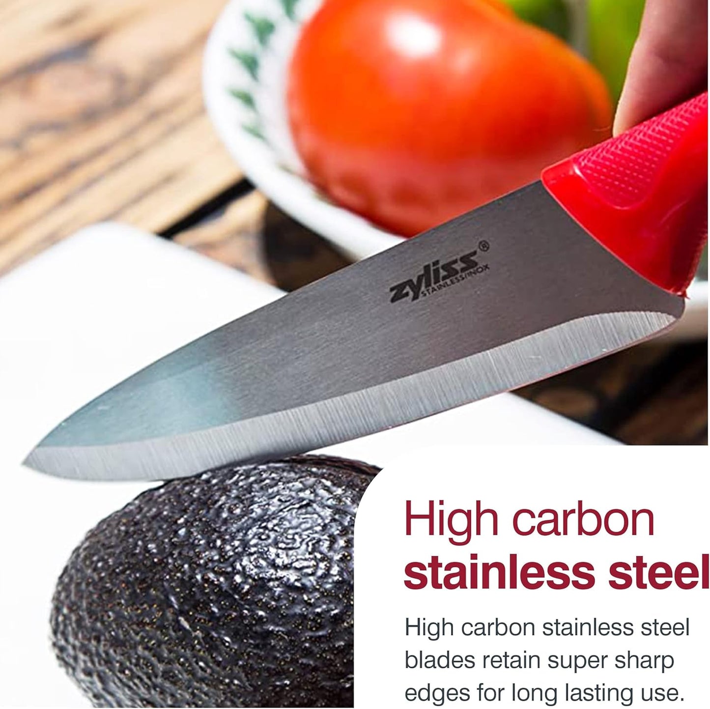 Zyliss Utility Kitchen Knives with Sheath Covers - Dishwasher Safe - Stainless Steel Kitchen Knives Perfect for Cutting Meat, Vegetables & Fruit - 3 Piece Paring Set