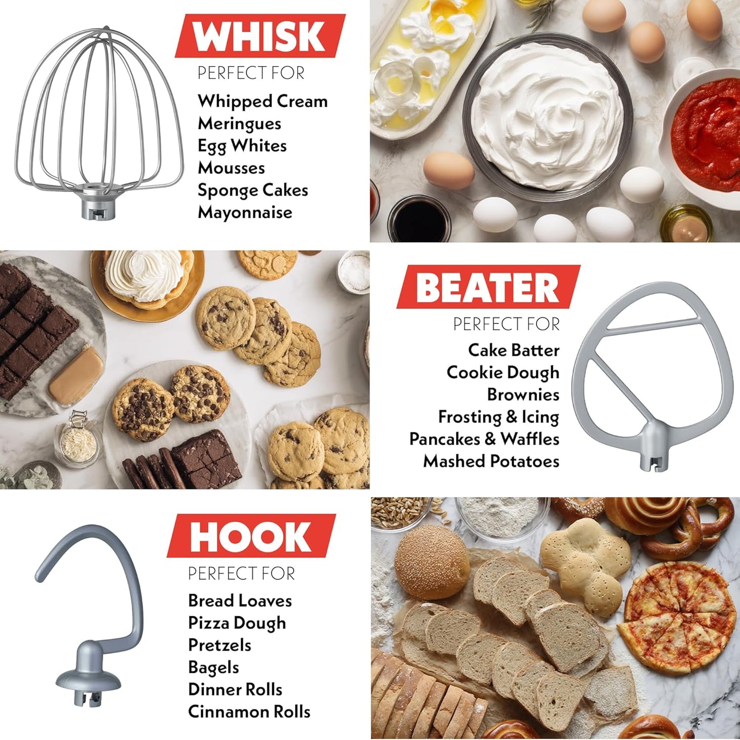 Gourmia 7 Qt Stand Mixer w/Attachments, Bowl Shield, Dough Hook, Whisk & Beater - 10-Speed Heavy Duty Kitchen Countertop Electric Dough Mixer