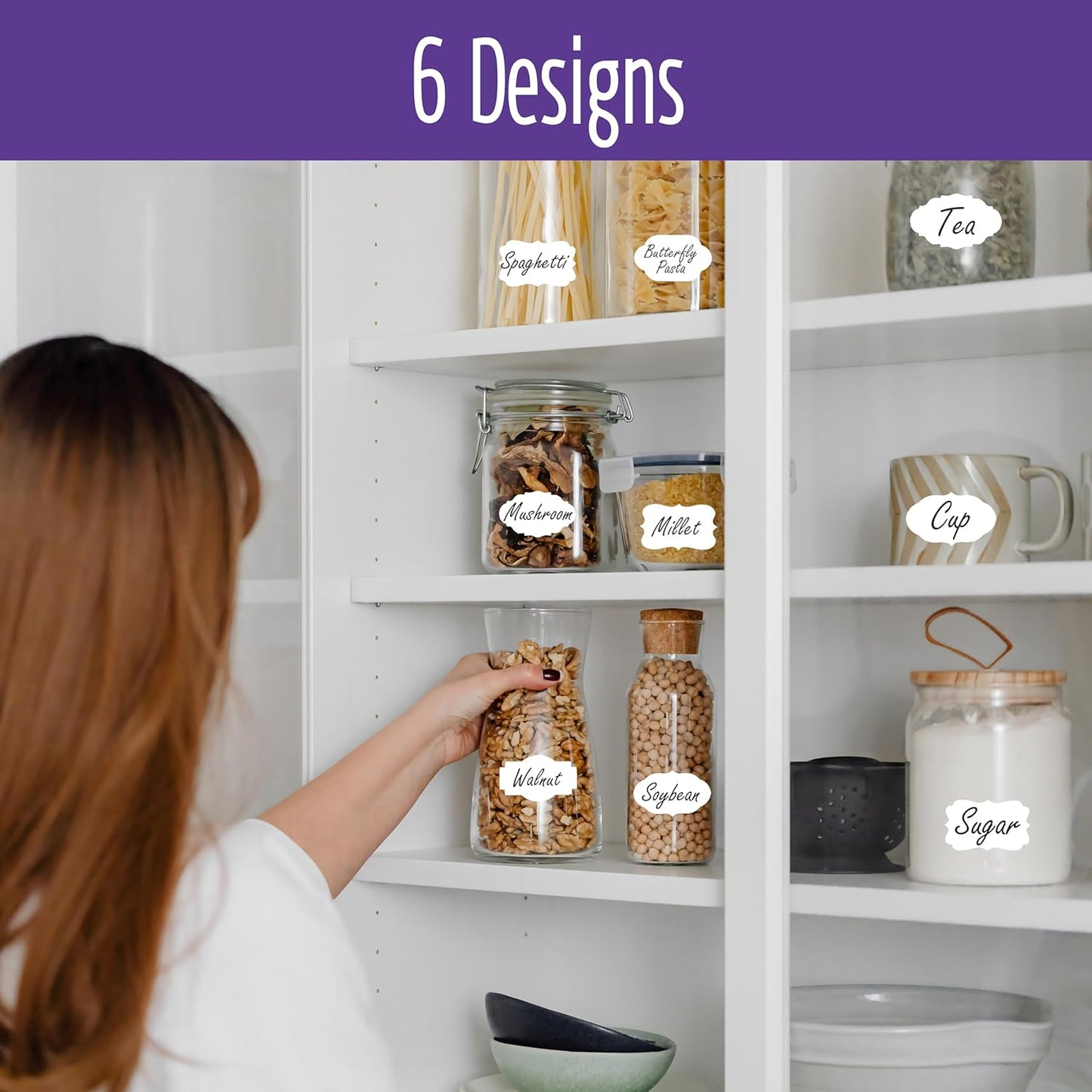 600 PCS Kraft Paper Stickers, 6 Fancy Shapes Labels Self Adhesive Blank Stickers for Crafts, Homemade Food Jars, Gift Tags, Name Labels, Envelope Labels, Home Office Business Uses (White, 1.2” x 2”)