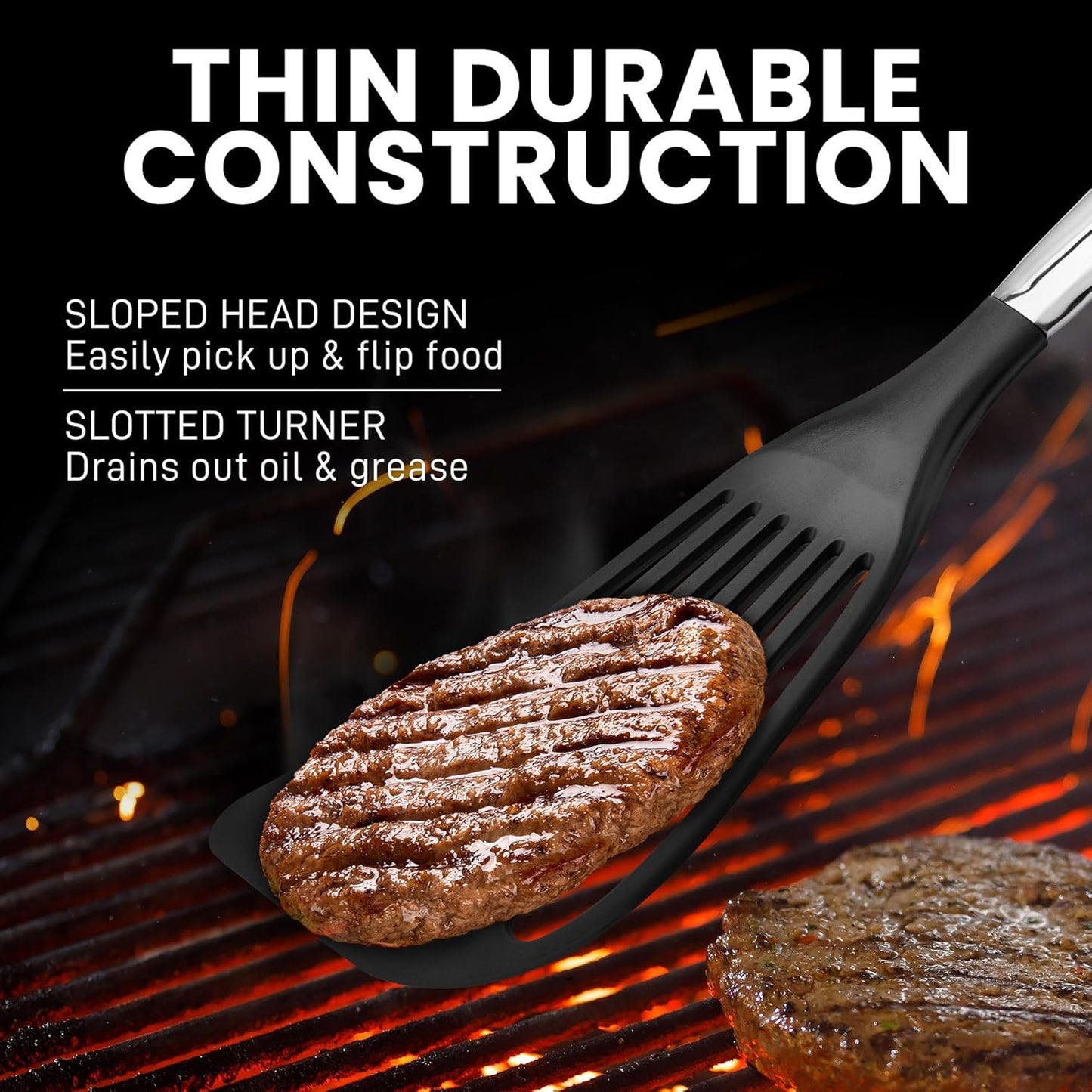 Zulay Kitchen Premium Fish Spatula Stainless Steel - Slotted, Non-Stick & Easy to Clean Fish Turner with Ergonomic Handle - Perfect for Cooking & Dishwasher Safe 12.8"