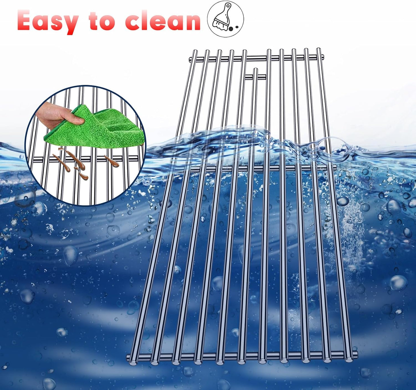 9MM 16517 Grill Grates Replacement for Bull Grill Replacement Parts, BBQ Bull Angus 4 Burner 47628 47629, Steer Premium 69008, Lonestar 87049, Bull Outlaw 26038 26039, Stainless Steel Grids