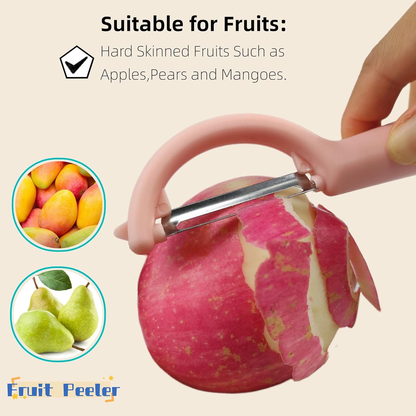 Trez Treamer 6-Piece Vegetable Peelers for Kitchen,Stainless Steel Apple Peeler Set for Veggie Carrot Fruit Zucchini Cucumber Peeler Sharp Potatoes & Potato Peeler Bulk with Non-Slip Handle (P)