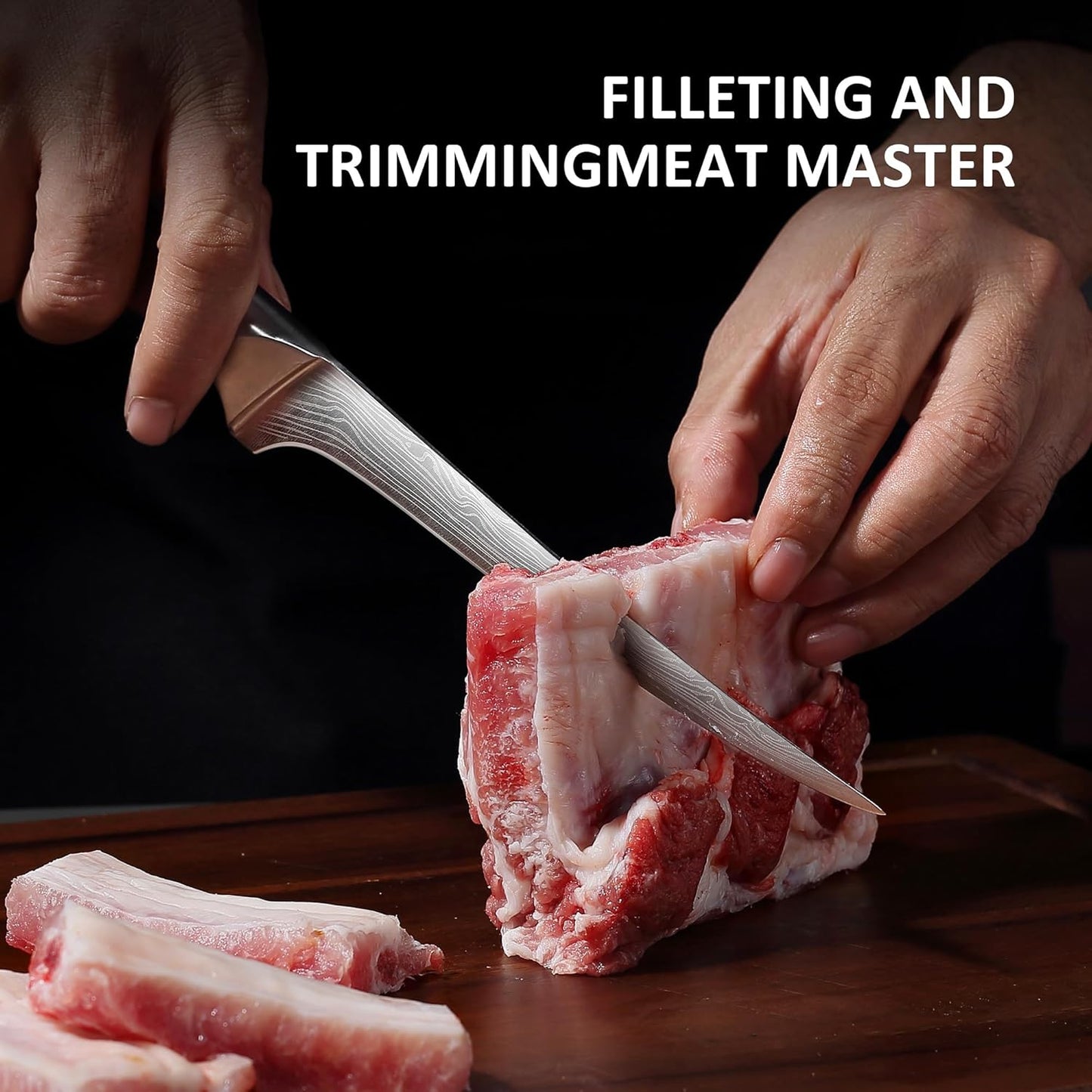 YOTSUBA Fillet Knife, 7 Inch Fish Knives for Filleting, Razor Sharp High Carbon Steel Boning Knife with Ergonomic Rosewood Handle, Professional Fish Knives for Meat with Gift Box