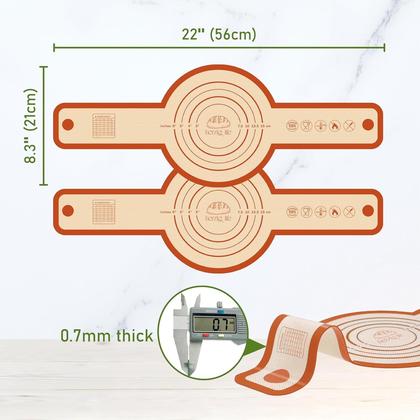Silicone Bread Sling for Dutch Oven, 2 PCS Non-Stick & Reusable Bread Matt for Sourdough, Food Safe Silicone Slings for Bread Baking with Long Handles, Easy and Stable to Transfer Bread Mat-Orange