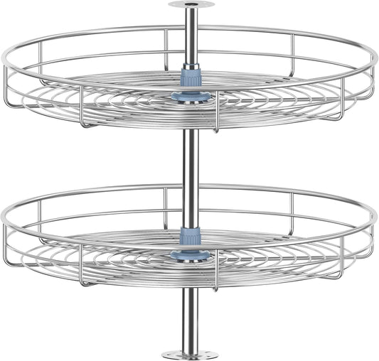 18" Lazy Susan Turntable for Cabinet - Corner Cabinet Organizer for Kitchen, Full Circle Corner Cabinet Lazy Susan Replacement Shelves Rotating Rack for Corner Base