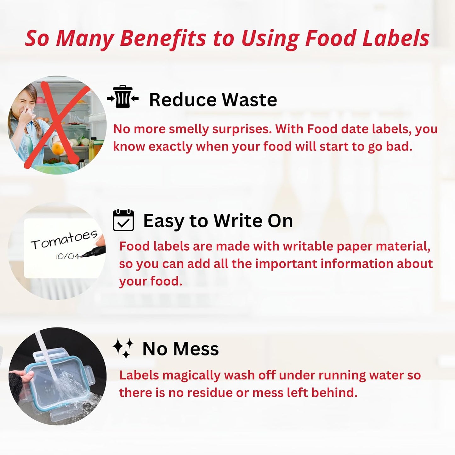 2x3 Dissolvable Food Labels, 500 Label Stickers, Bottle Labels for Storage Bins, Sticker Labels for Food containers, (500, Blank)