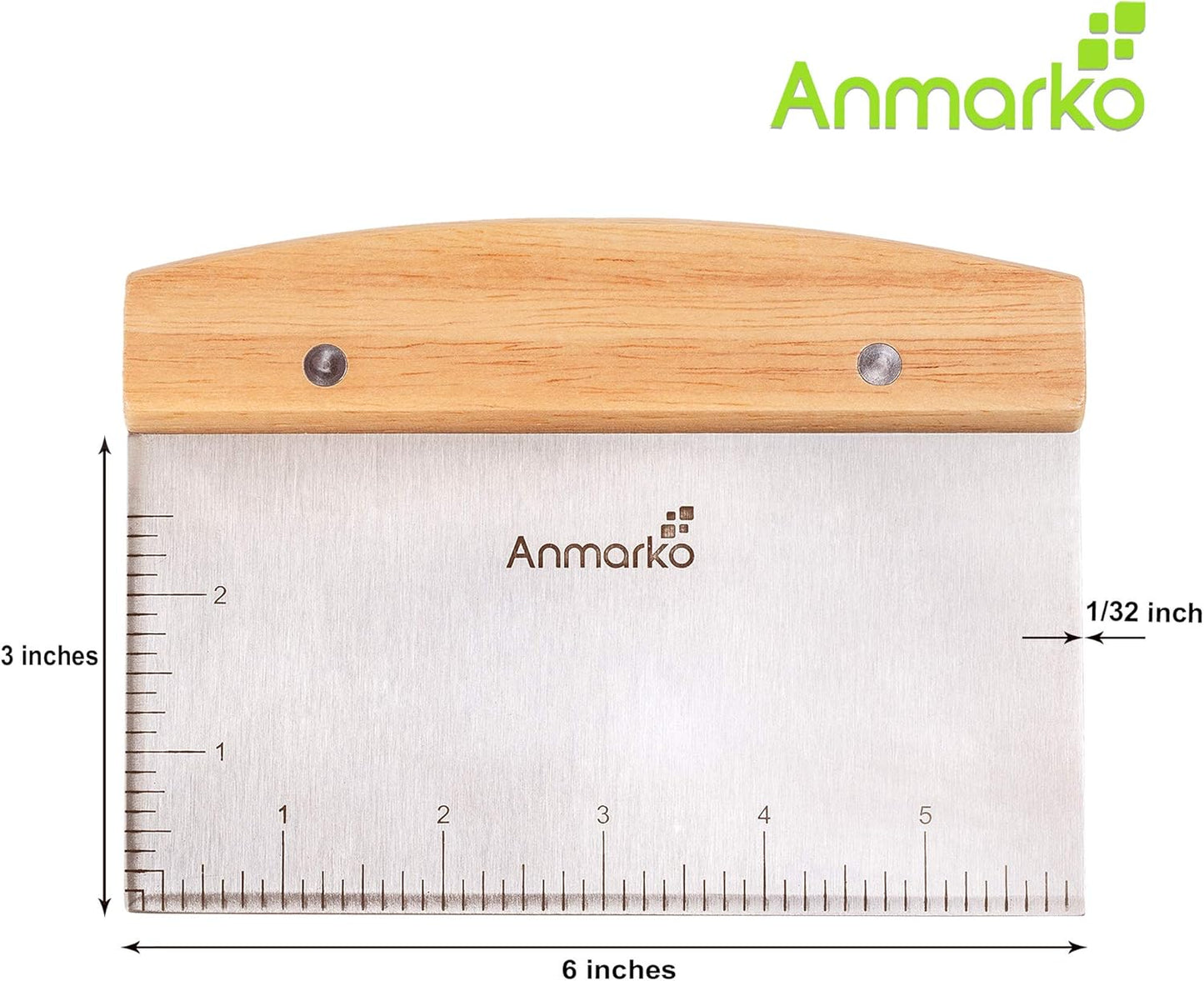 Dough Cutter for Bread and Pizza Dough - Stainless Steel Metal Griddle Scraper Chopper - Multipurpose Bench Scraper Kitchen Utensil for Flat Top Griddle - Commercial Quality