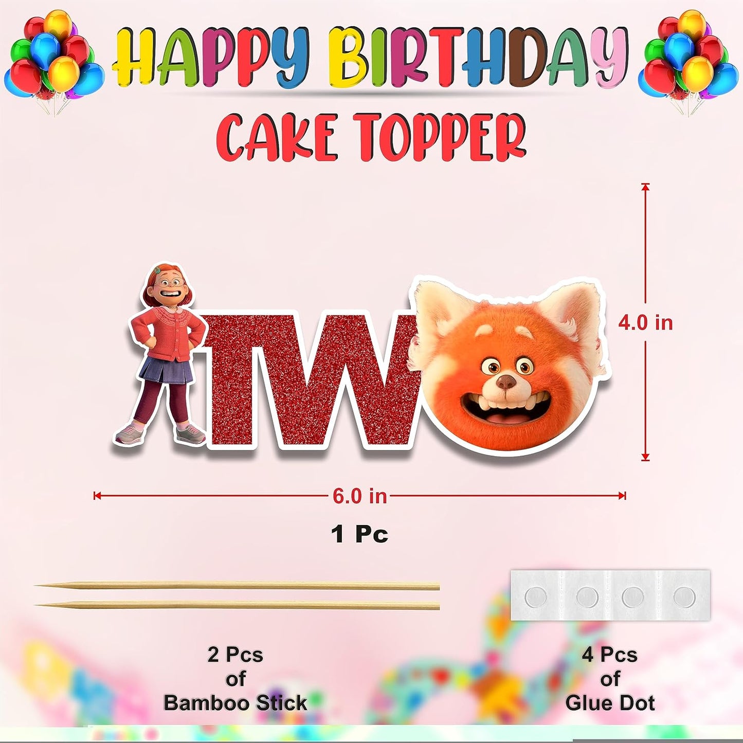 Seyal® Trning Red Two Cake Topper