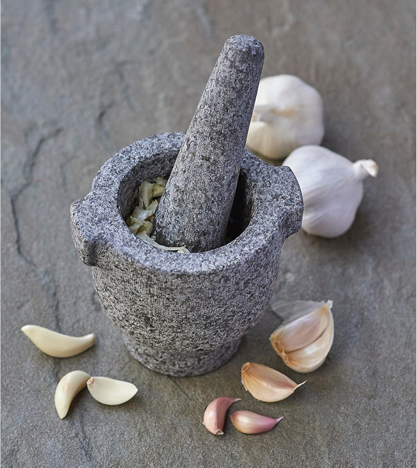 Fox Run Mortar and Pestle with Flange, Granite