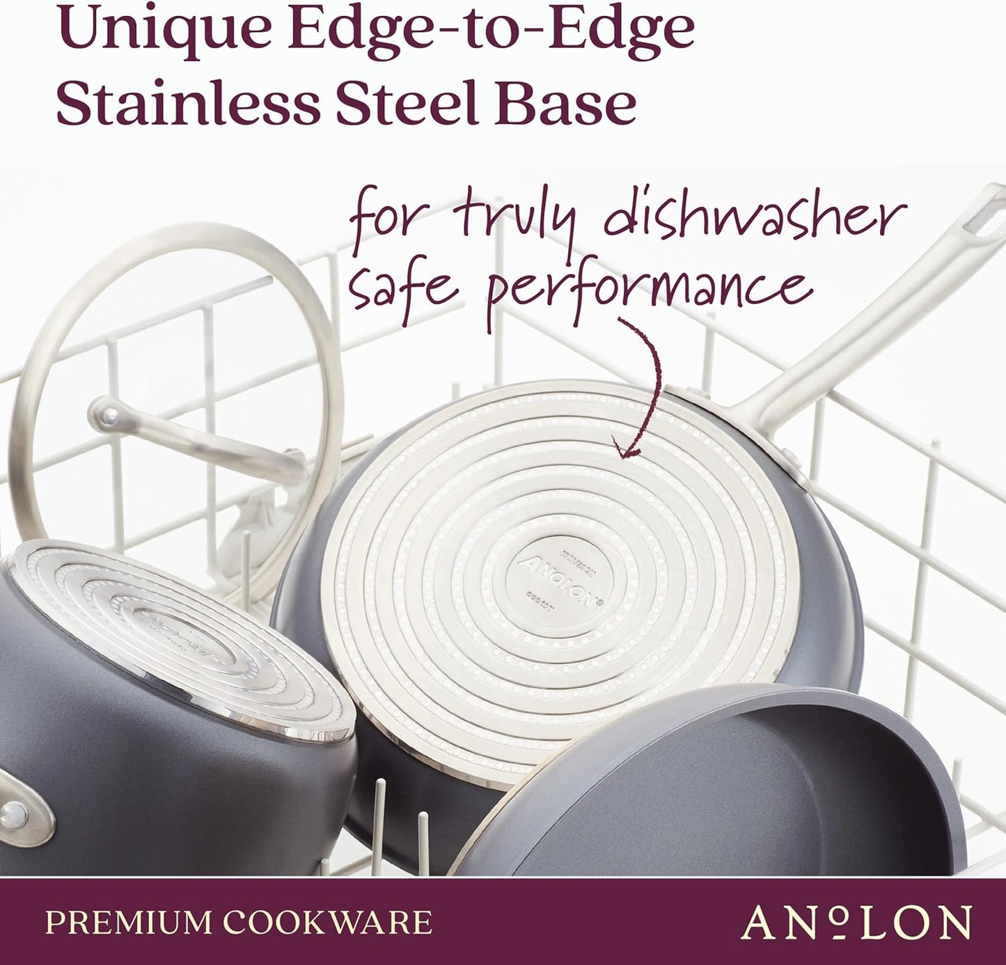 Anolon Accolade Forged Hard Anodized Nonstick Sauce Pan / Saucepan with Lid, 2.5 Quart - Moonstone Gray