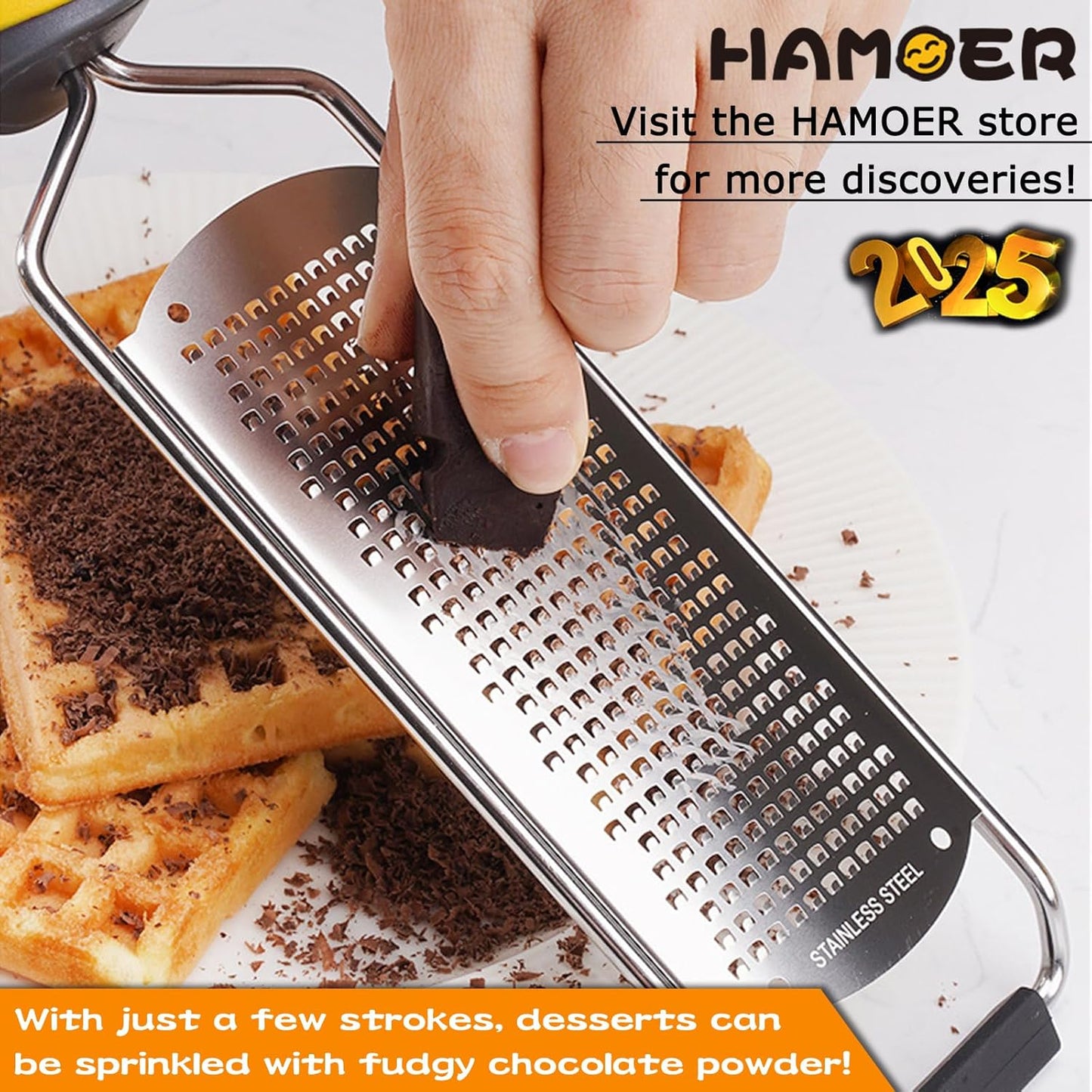 Grater Zester for Cheese Chocolate Lemon Fruit Ginger Multi-Tool Set Ergonomic Non-Slip Handle (Two Tools)…