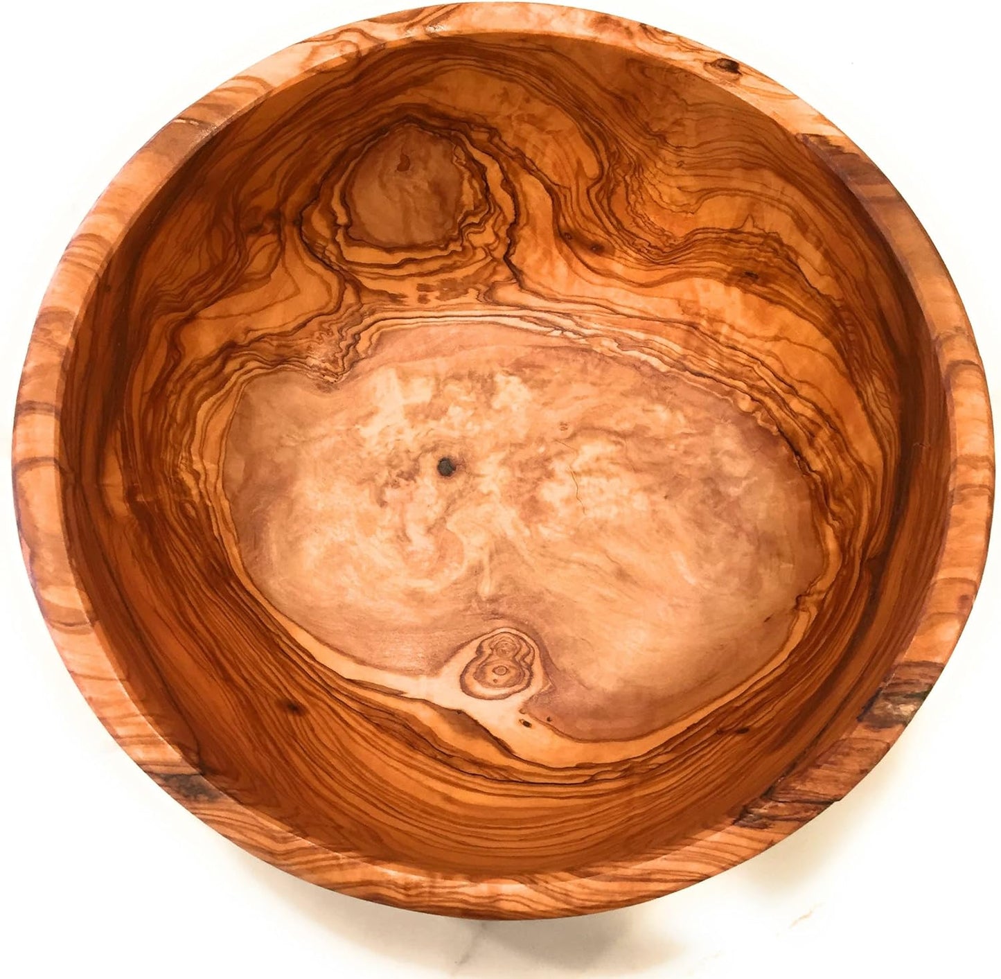 11" Artisan Olive Wood Serving Bowl/Centerpiece Unique decorative Wooden Bowl for Fruit, Salad, Snacks, Chips. In Small 6", Med 7", Lg 8", XL 11", XXL 12". (Extra Large 11 inch)