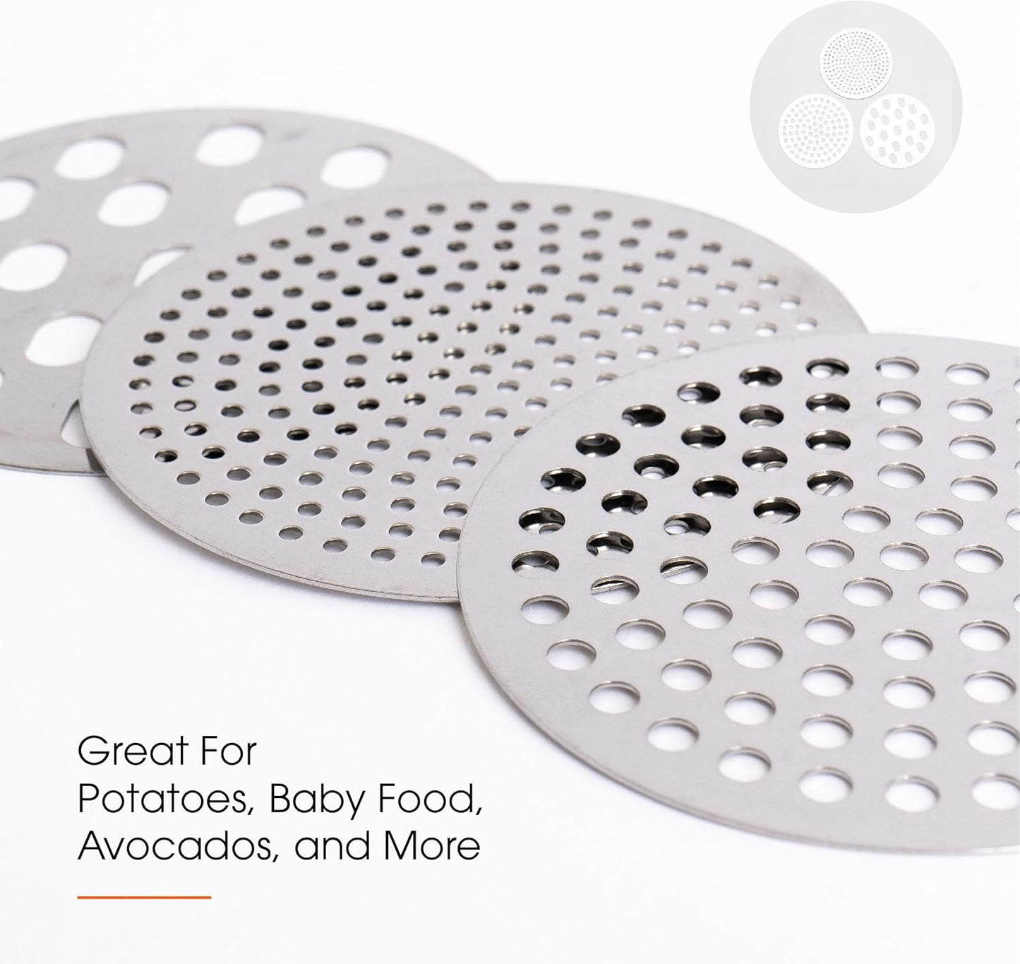 Potato Ricer with Stainless Steel Potato Peeler and 3 Interchangeable Discs | 15 oz Stainless Steel Potato Masher, Kitchen Gadget for Potatoes, Potato Ricer Kitchen Tool by Savver