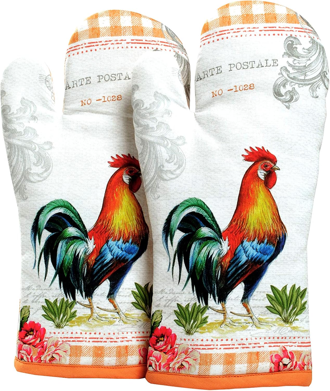 AMOUR INFINI Oven Mitts Set of 1 Quilted Liner with Hanging Loop Non Slip, Heat Resistant, Washable Reusable Oven Mitt Quilted Liner with Hanging Loop