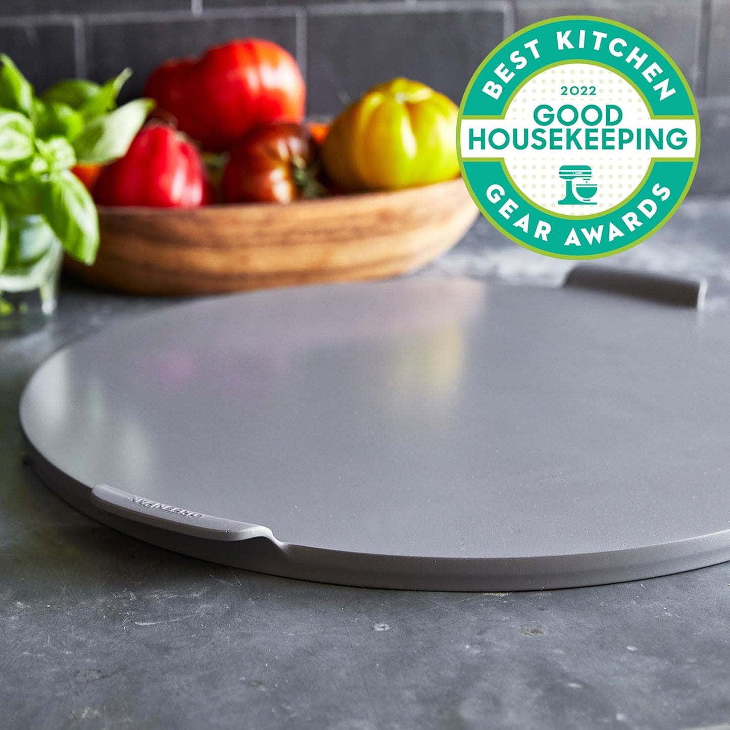 GreenPan Premiere Ovenware Healthy Ceramic Nonstick 16.5" Pizza Pan, PFOA and PFAS-Free, Warp-Free Bakeware, Durable Quick Heating Baking Tray, Oven and Broiler Safe to 600F, Dishwasher Safe, Gray