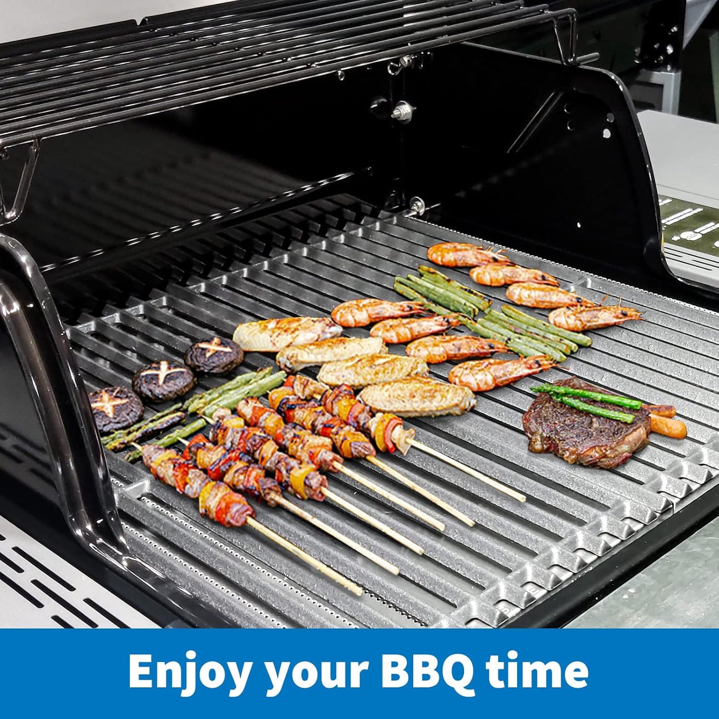 Uniflasy 17 x 8 3/4 Cast Iron Cooking Grate fits CharBroil Commercial 463644220 463632320 463642316 463245518 463630021 G369-0030-W2 2Burner Grill Replacement Part Grid for Nexgrill 720-0864M 720-0864