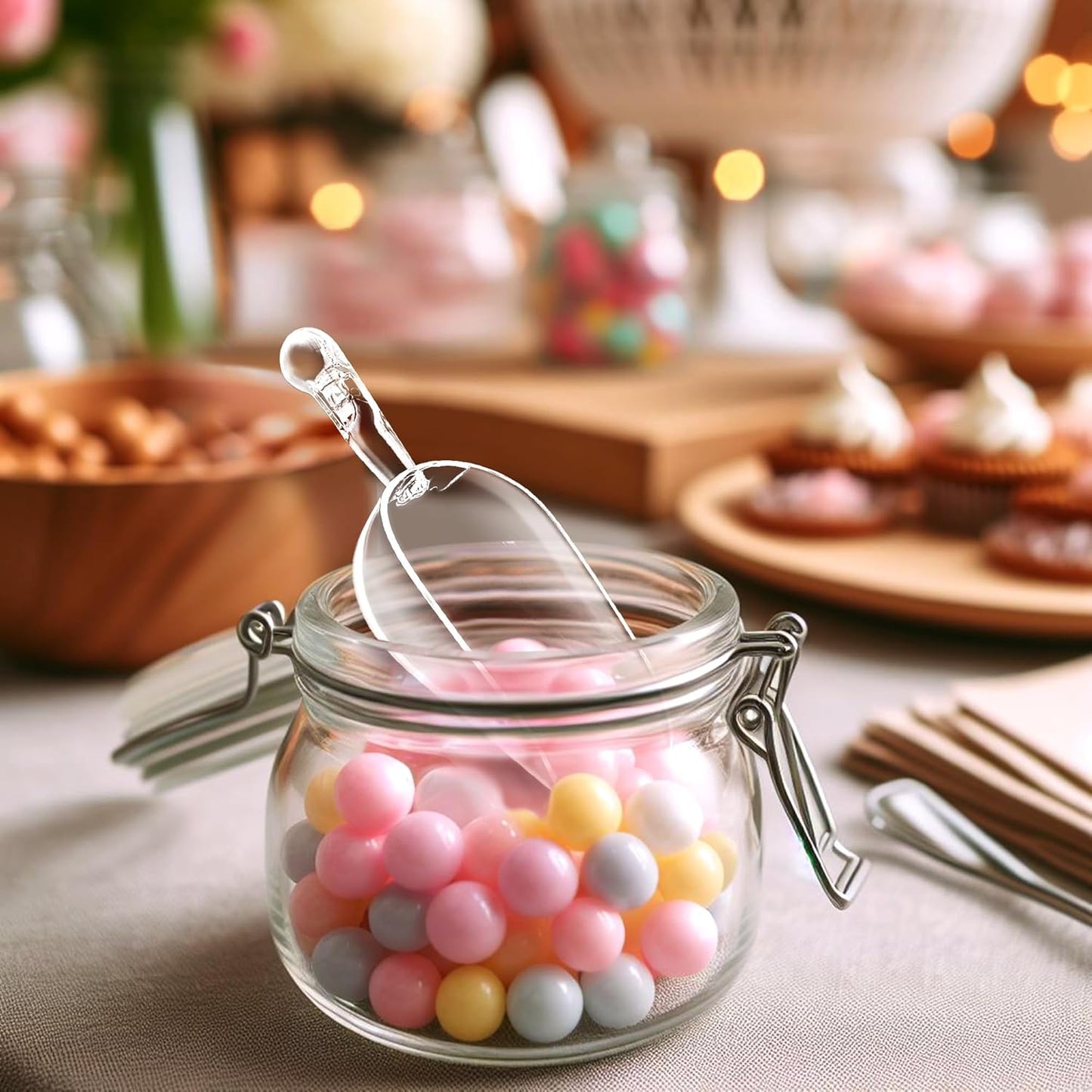 Amazing Abby - Elsa - Plastic Ice Scoops (6-Piece Set), Plastic Utility Scoops, 5/12/24-Ounce Capacity, BPA-Free, Food-Grade, Shatter-Proof, Perfect for Home and Commercial Use