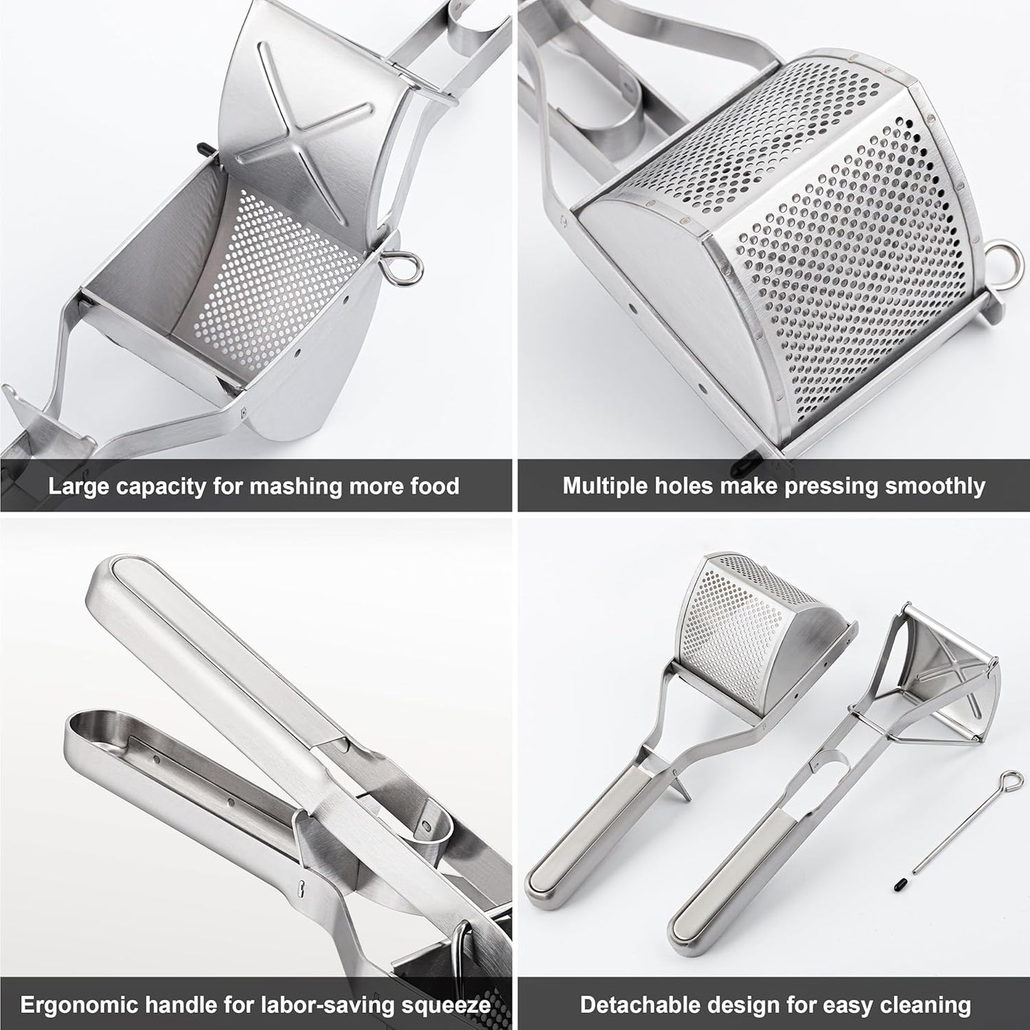 MyLifeUNIT Potato Ricer, Heavy Duty Commercial Potato Ricer and Masher