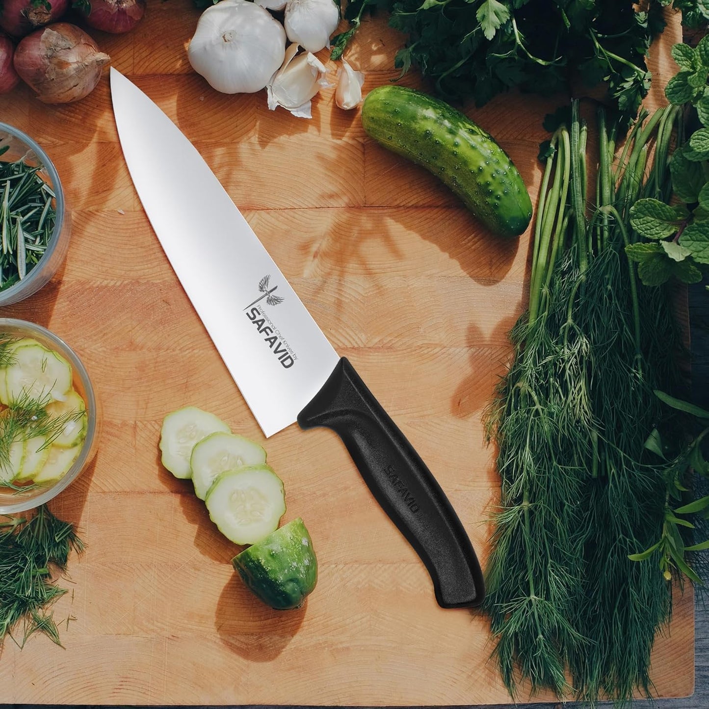 Crystal Edge German tech Chef Knife – Ultra Sharp German Stainless Steel Blade, Ergonomic Handle, Precision Cutting, Professional Kitchen Knife for Slicing, Chopping & Mincing