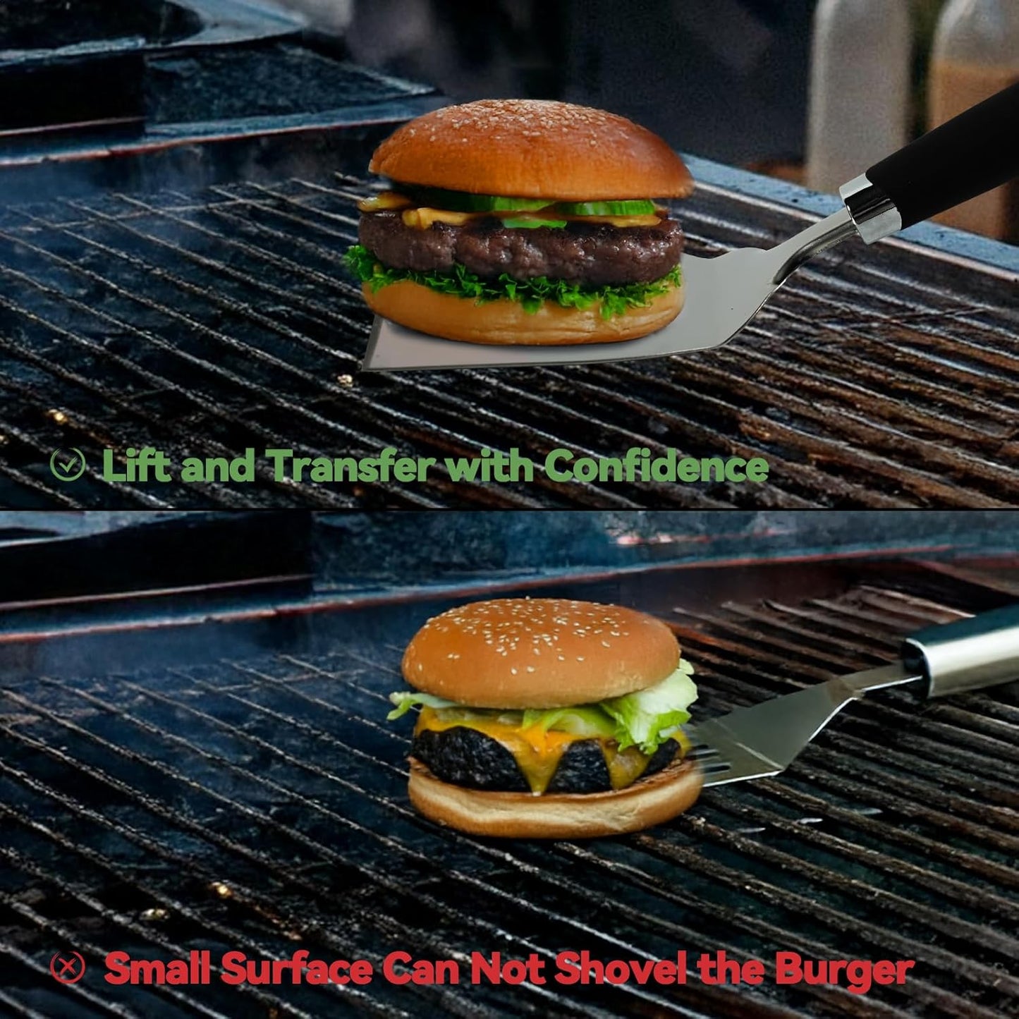 Stainless Steel Spatula Set of 3, Heavy Duty Small Metal Spatula for Cooking Cast Iron Skillet with Heat-resistant Handle, Fish Turner Flipper for Pancake Burger Egg Cooking Spatulas BBQ Grill Griddle