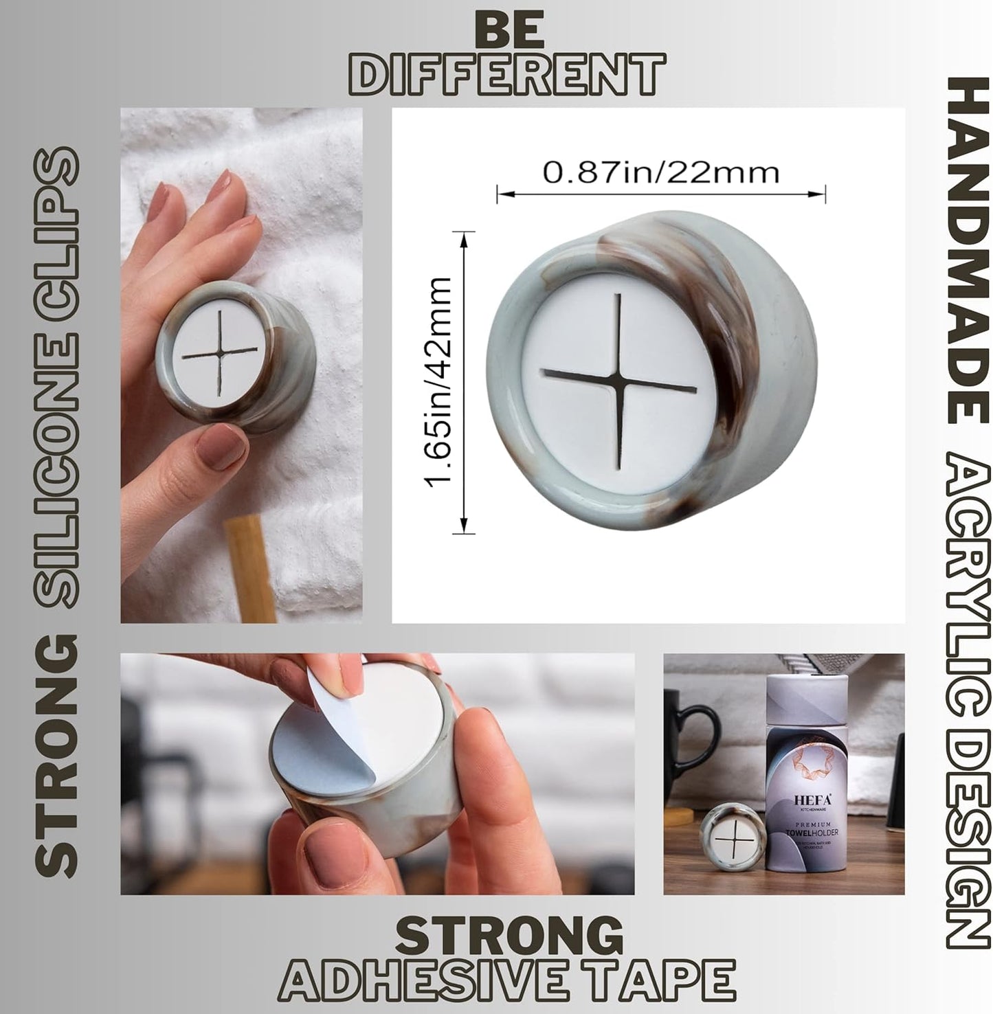 HEFA Kitchen Towel Holder, Towel Hooks, Dish Towel Holder, Organization, Bathroom Accesories, Kitchen Towel Hook, Gift, Kitchen Gadgets 4 Pack