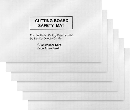 Haull 6 Pcs Non slip Cutting Board Mats Non Absorbent Safety Mat for Under Kitchen Cutting Boards, Dishwasher Safe, 16 x 10 Inches