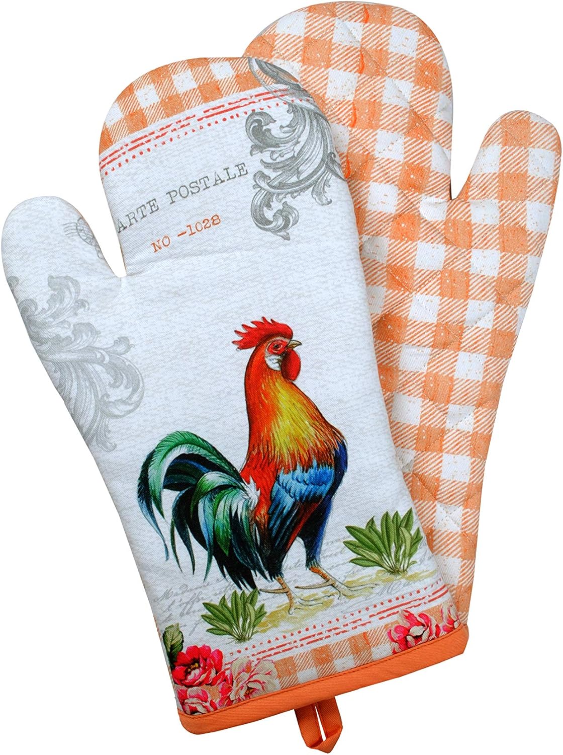 AMOUR INFINI Oven Mitts Set of 1 Quilted Liner with Hanging Loop Non Slip, Heat Resistant, Washable Reusable Oven Mitt Quilted Liner with Hanging Loop